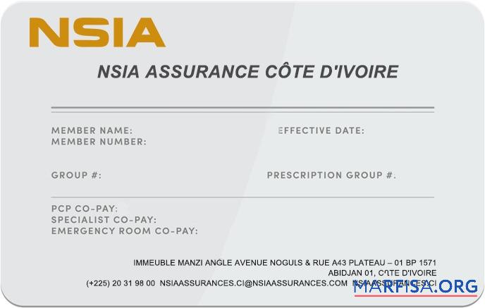 Realistic Côte d'Ivoire health insurance card download for verification